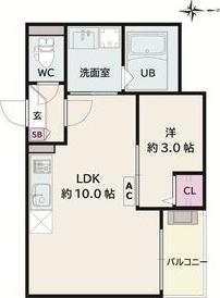 JACK KAWAMAI(1LDK/2階)の間取り写真