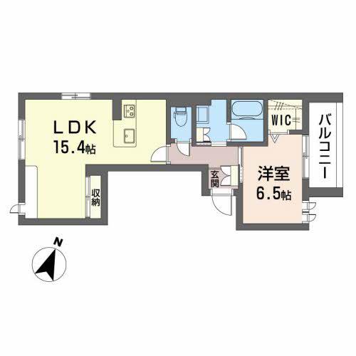 ファミーユ翠(1LDK/3階)の間取り写真