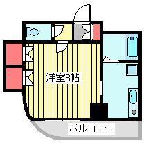 アドミラル(1K/4階)の間取り写真