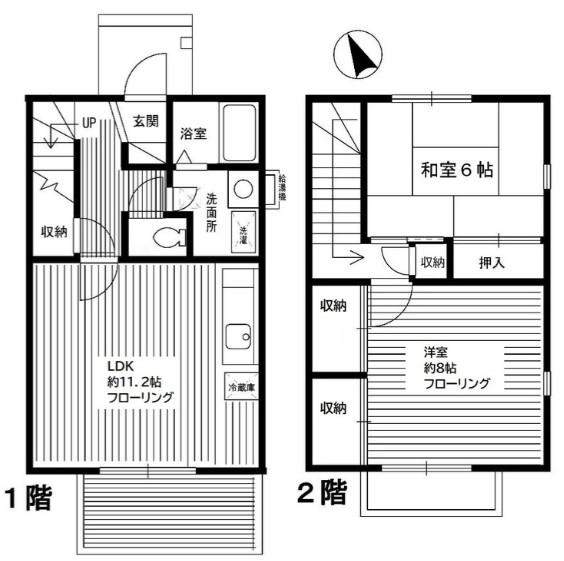 ミント・アヴェニュ(2LDK/1階)の間取り写真