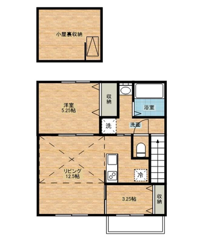 エピーク下中条(2SLDK/2階)の間取り写真
