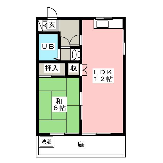 スカイハイツ栄(1LDK/1階)の間取り写真
