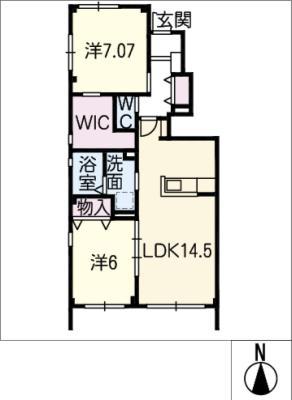 ME MAISON GINAN(2LDK/1階)の間取り写真