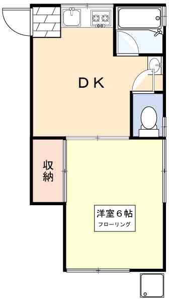 第一みゆき荘(1DK/1階)の間取り写真
