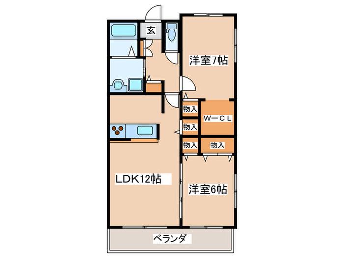 メゾン・ド・山口(2LDK/2階)の間取り写真