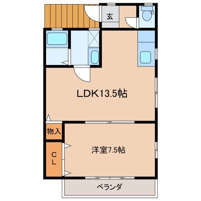 コーポMIMII(1LDK/2階)の間取り写真