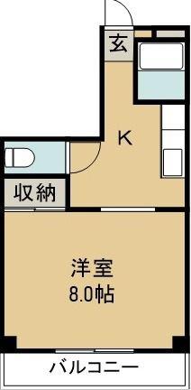 スターハイツ(1K/2階)の間取り写真