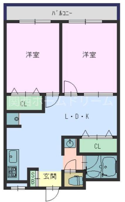 三松マンション(2LDK/3階)の間取り写真