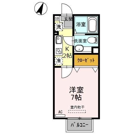 PARTERRE(1K/2階)の間取り写真