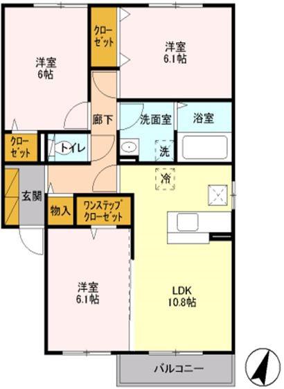 レグルスB(3LDK/2階)の間取り写真