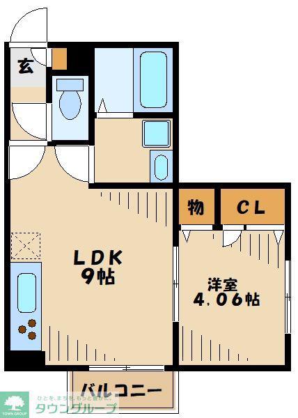ストークコニシ(1LDK/1階)の間取り写真