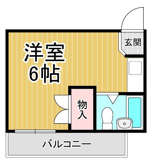 仁川ロイヤルハイツ(ワンルーム/1階)の間取り写真
