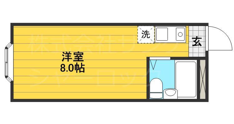 プラリネットハイツ(ワンルーム/1階)の間取り写真