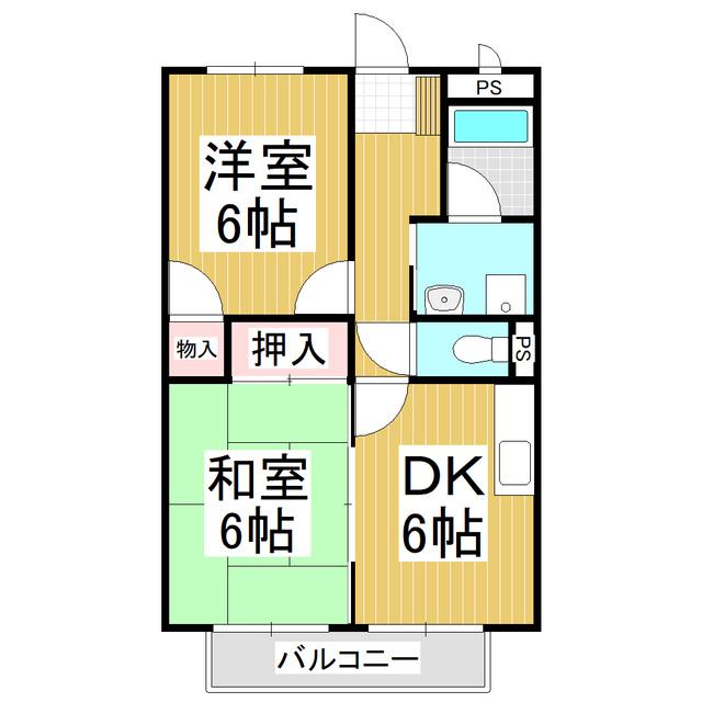 コーポショウカ(2DK/2階)の間取り写真