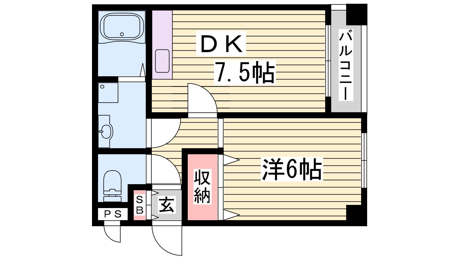 バーバリーコート(1DK/3階)の間取り写真