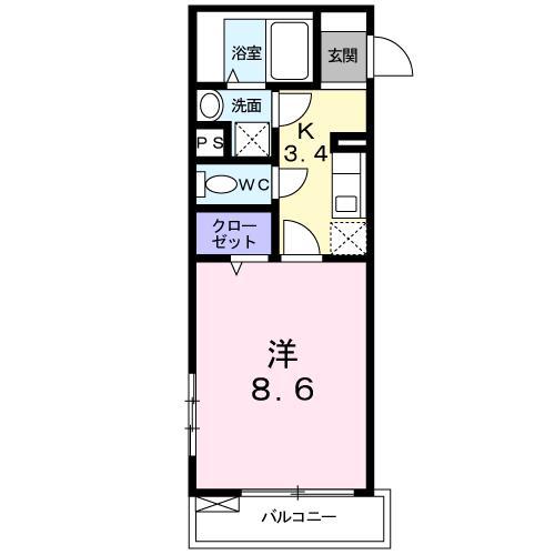 NJ文化町(1K/2階)の間取り写真