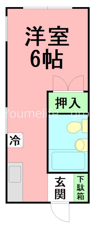 コーポアルファ(1K/1階)の間取り写真