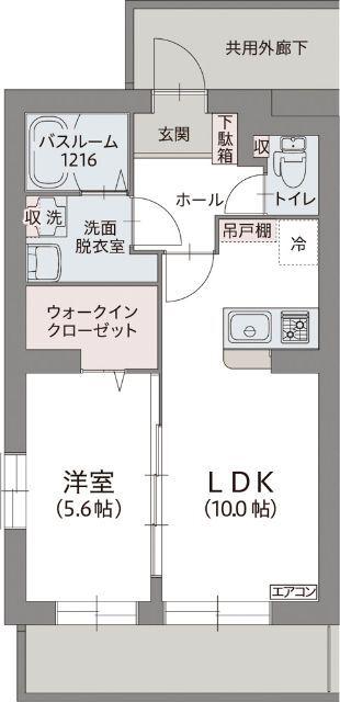 ポンデュガール(1LDK/3階)の間取り写真