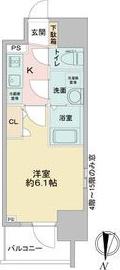 エスリードレジデンス大阪本町(1K/12階)の間取り写真