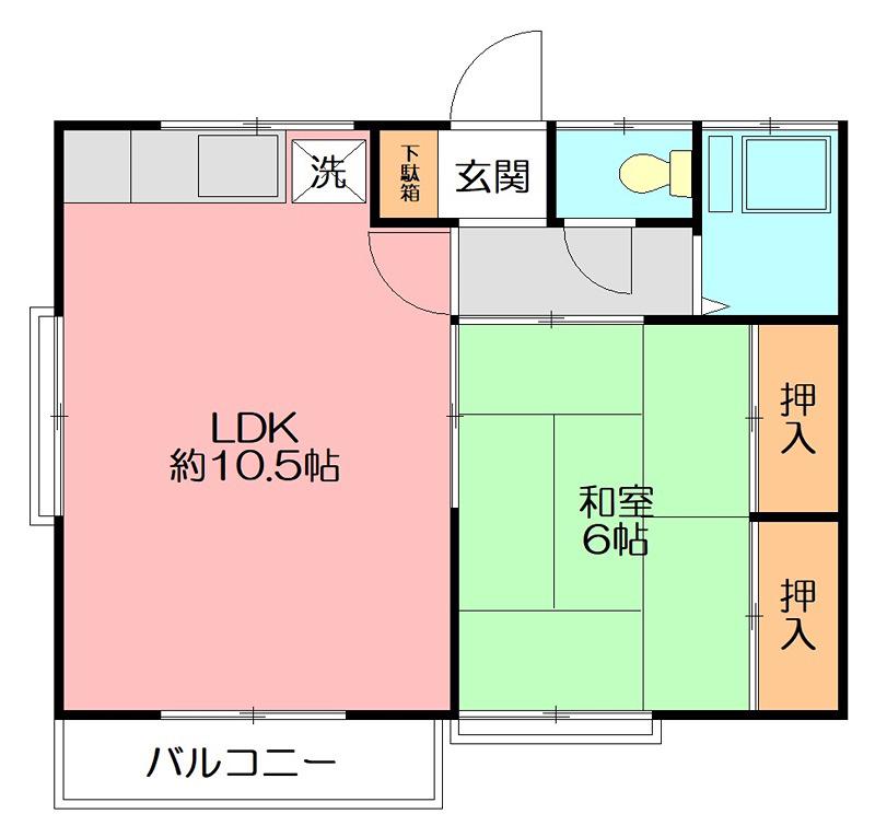 第一高嶺荘(1LDK/1階)の間取り写真