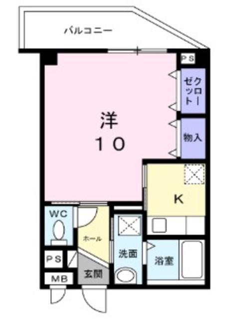 チェリーブロッサムII(1K/1階)の間取り写真
