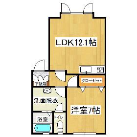 プレミアム港南(1LDK/1階)の間取り写真