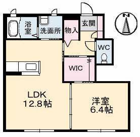 グランマスト木太町(1LDK/1階)の間取り写真
