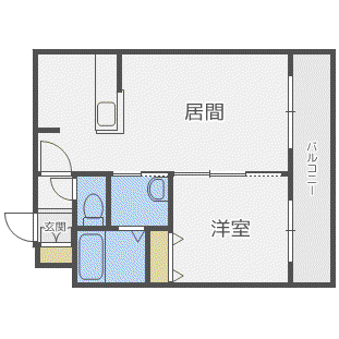ウエストコースト東麻生(1LDK/3階)の間取り写真
