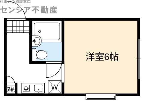 朝日橋ノーブルハイツ(1K/4階)の間取り写真