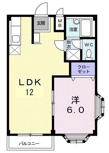 グランデ-ル松本(1LDK/2階)の間取り写真
