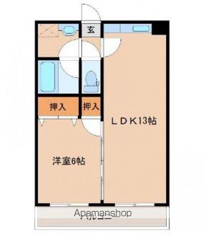 オメガシティ宮崎I(1LDK/1階)の間取り写真