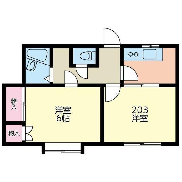 DU CASTLE M(2K/2階)の間取り写真