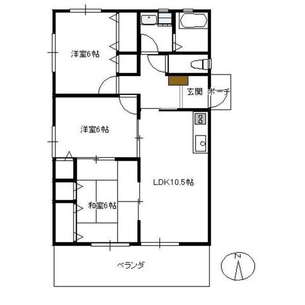 グリーンヒル(3LDK/2階)の間取り写真