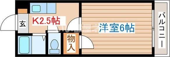 エクセランスド花京院(1K/3階)の間取り写真
