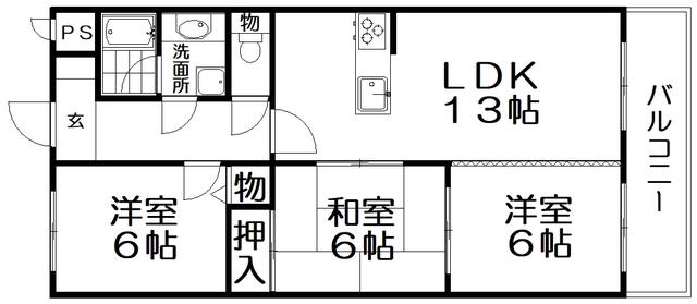 アートヒルズ(3LDK/5階)の間取り写真