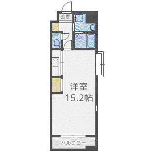 グランパーク天神(1LDK/12階)の間取り写真