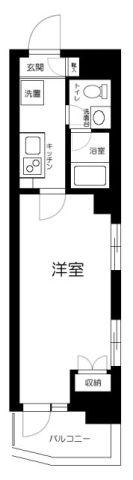 シャッツクヴェレ渋谷本町(1K/6階)の間取り写真