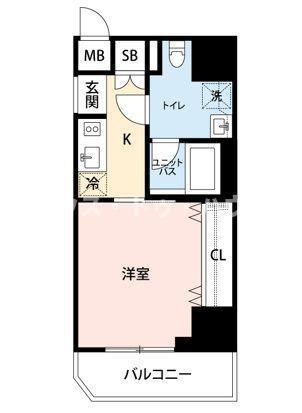 GENOVIA文京千駄木(1K/8階)の間取り写真