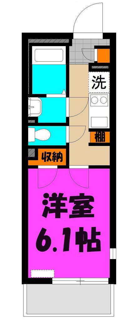 フェリス(1K/1階)の間取り写真