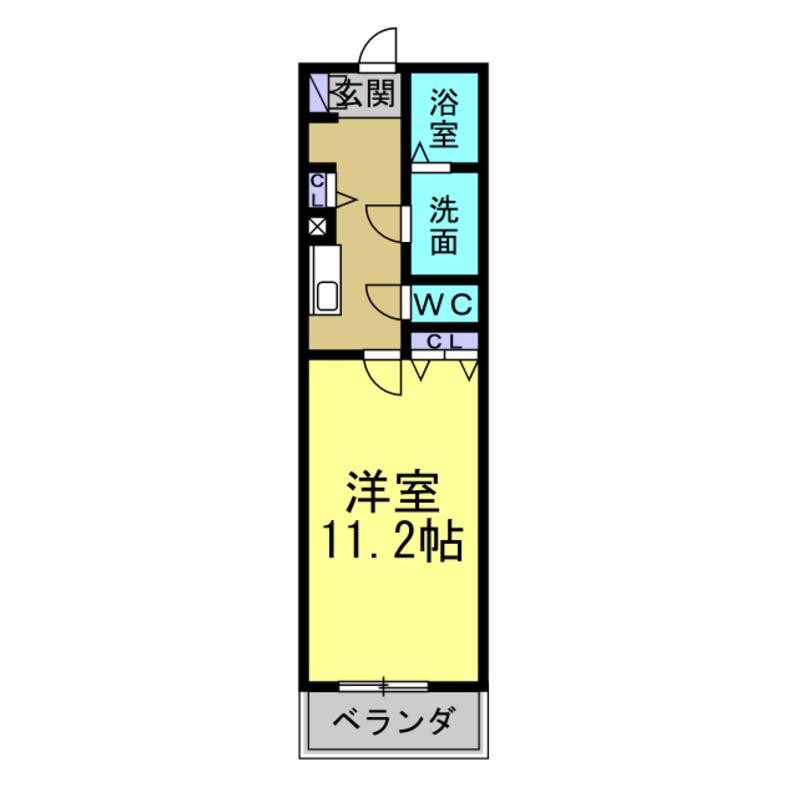キャッスル常滑 西棟(1K/4階)の間取り写真
