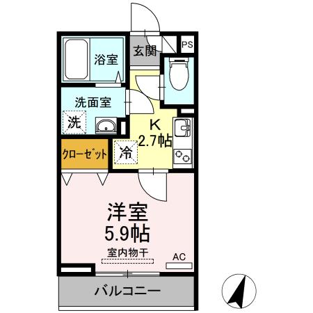 パークケー(1K/3階)の間取り写真