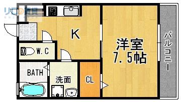 GRANDCHARIOT中山(1K/1階)の間取り写真
