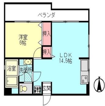 エスアイハイム(1LDK/4階)の間取り写真