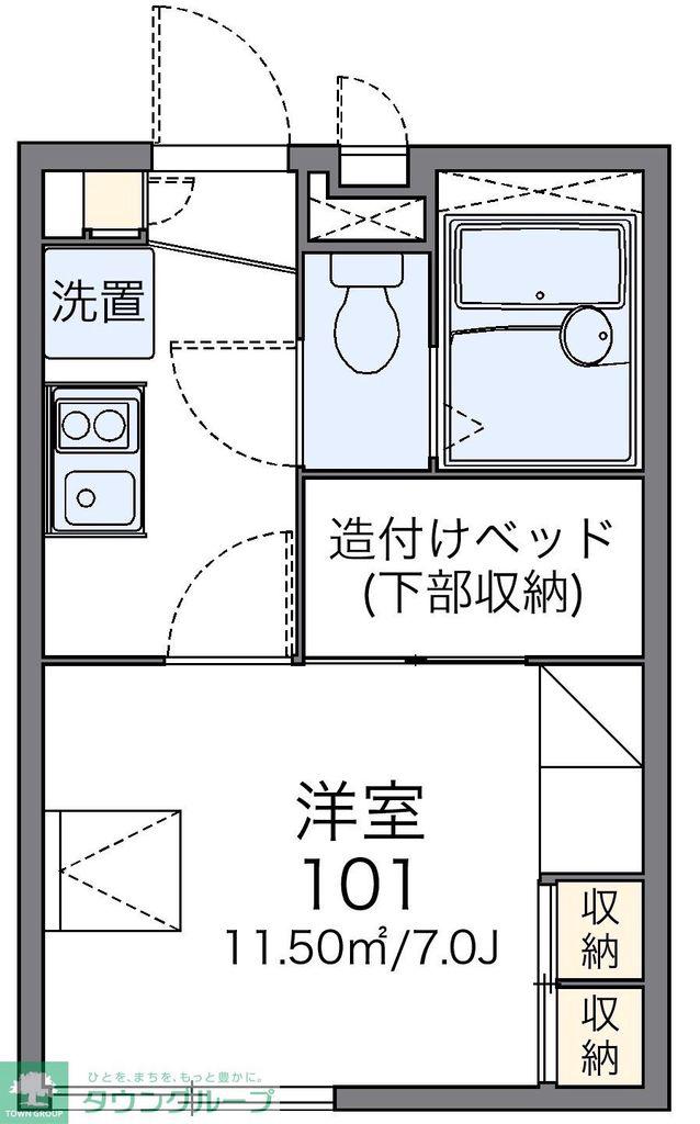 レオパレスヴェルブィル(1K/2階)の間取り写真