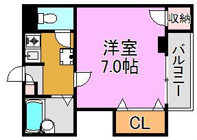 イースト RESIDENCE NAGATA(1K/3階)の間取り写真