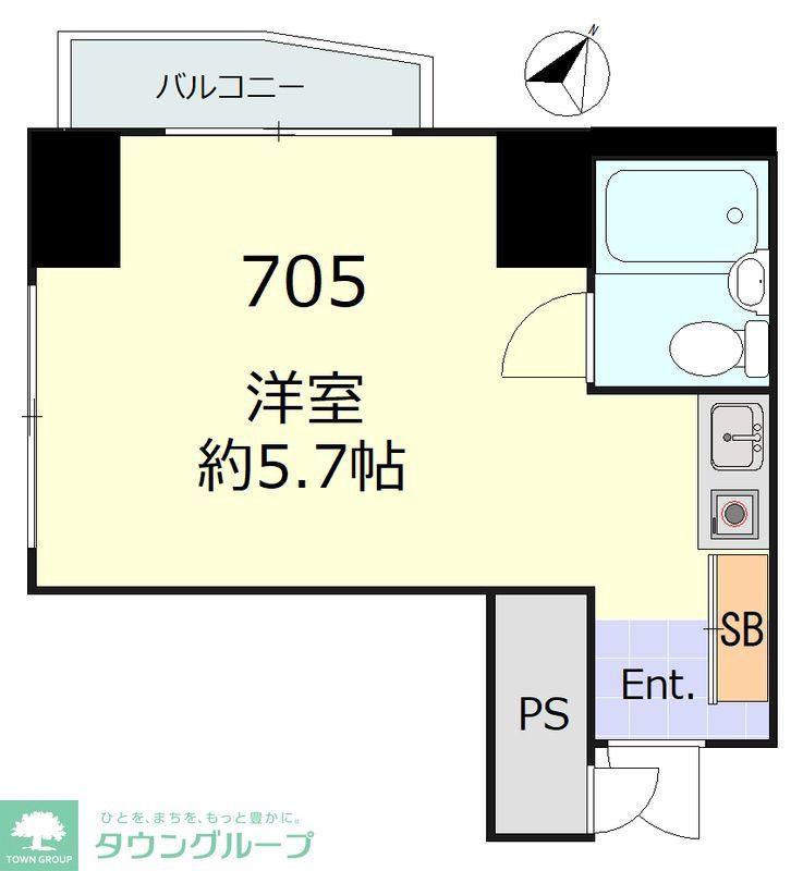 スカイコート後楽園第II(ワンルーム/7階)の間取り写真