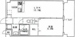 HILLS CREST(1LDK/3階)の間取り写真