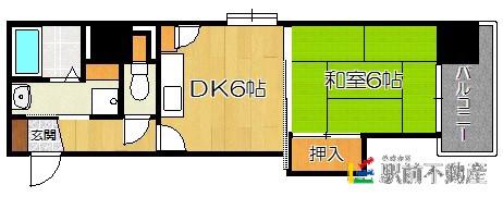 西田ビル11(1DK/9階)の間取り写真