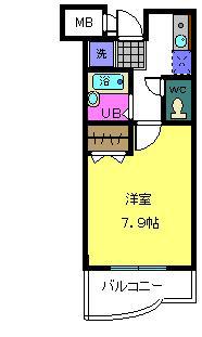 セゾンコート春木(1K/2階)の間取り写真