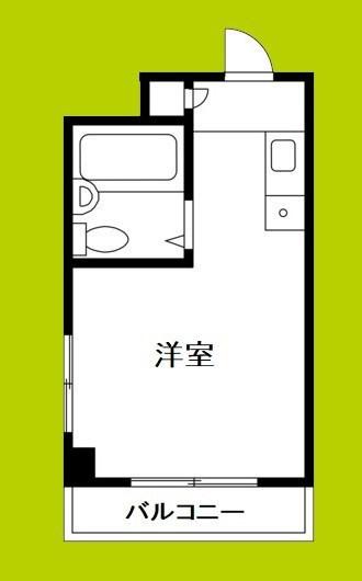 ヴィラ五月(ワンルーム/1階)の間取り写真